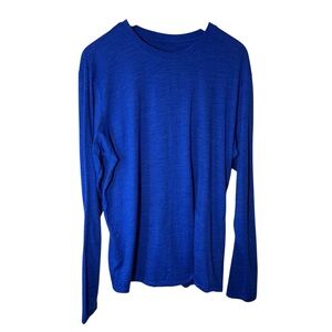 MEC Blue Scoop Neck Long Sleeve Merino Wool Shirt Size Large
